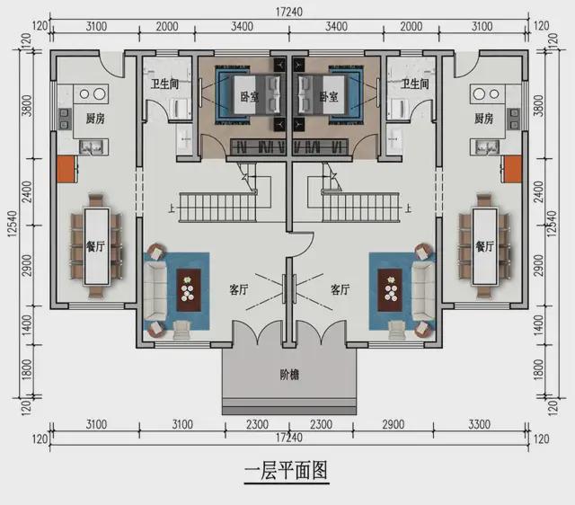 果图30套农村双拼农村自建房别墅麻将胡了