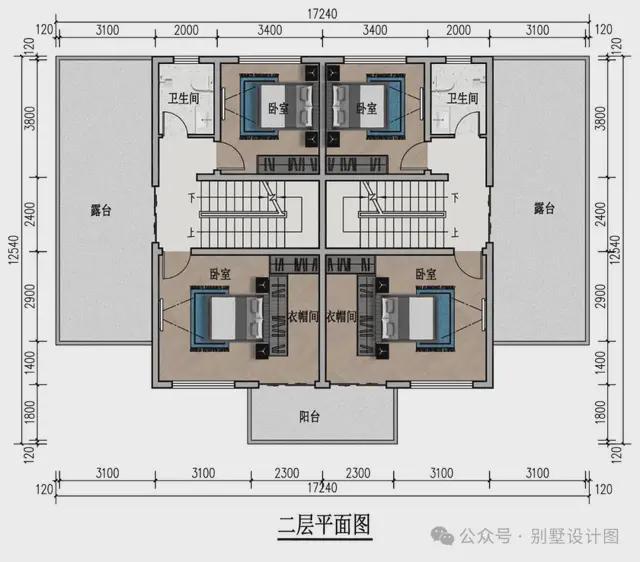 果图30套农村双拼农村自建房别墅麻将胡了三层新中式兄弟双拼别墅效(图2)